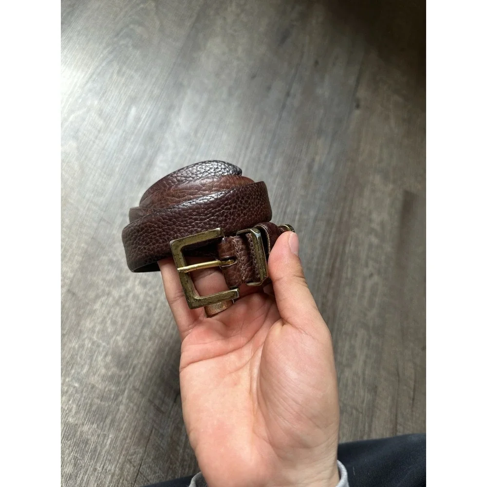 peek cloppenburg belt Pebbled Leather Red /‎ Brown With Gold Accents 110 125
